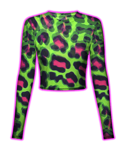 NEON LEOPARD MESH TOP