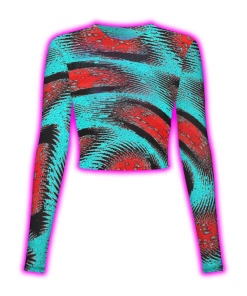 CRIMSON WAVE ILLUSION MESH TOP