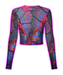 CRACKED NEON MIRAGE MESH TOP