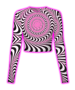 HYPNOTIC SWIRL CROP MESH TOP