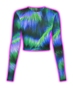 BLUE-GREEN FEVER MESH TOP
