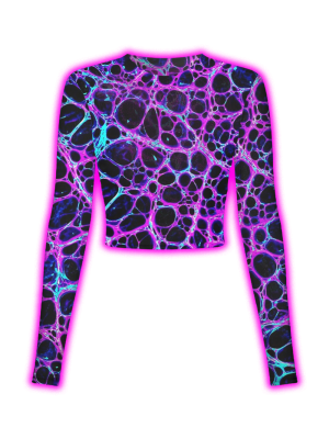 HOLOGRAPHIC CYBER LIqUID MESH TOP