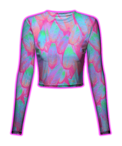 PASTEL FEATHERS MESH TOP