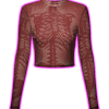 SKELETON STRIPES MESH TOP