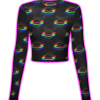 GLITCHY SATURN PATTERN MESH TOP