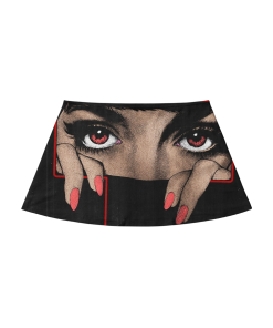 PEERING EYES CLO PRINT MINI SKIRT