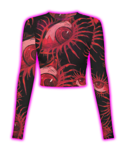 SURREAL GAZE RED MESH TOP