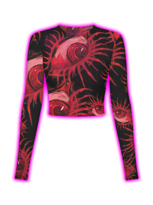 SURREAL GAZE RED MESH TOP