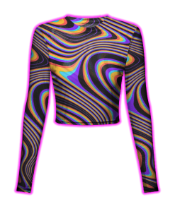 NEON WAVE ILLUSION MESH TOP