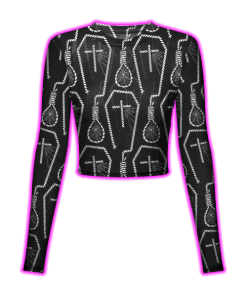 NOOSE PATTERN DESIGN MESH TOP