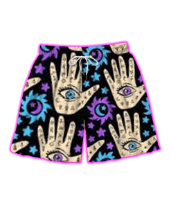 MYSTIC PALM PATTERN ALL OVER PRINT SHORTS